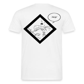 Krustentier-Labor Schwarz-Weiß schreit um Hilfe - Männer T-Shirt - Weiß - Hinten - AI Model Male 178 dark (178cm)