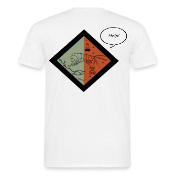 Krustentier-Labor-Symbiose Zweifarbiges Design - Männer T-Shirt - Weiß - Hinten - AI Model Male 178 dark (178cm)