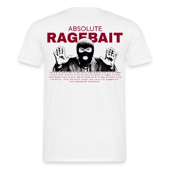 Absolute Ragebait - Meme Design  - Männer T-Shirt - Weiß - Hinten - AI Model Male 178 dark (178cm)