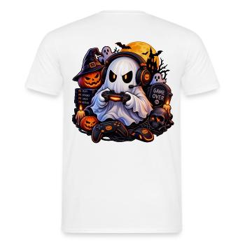 Halloween Gamer Geist: Hol dir den Style jetzt! - Männer T-Shirt - Weiß - Hinten - AI Model Male 178 dark (178cm)
