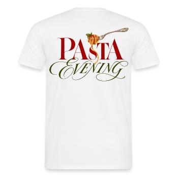 Pasta Evening Pasta Abend - Männer T-Shirt - Weiß - Hinten - AI Model Male 178 dark (178cm)