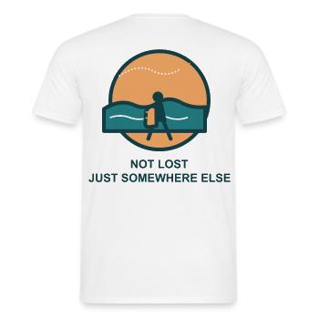 Not Lost Just Somewhere Else - Männer T-Shirt - Weiß - Hinten - AI Model Male 178 dark (178cm)
