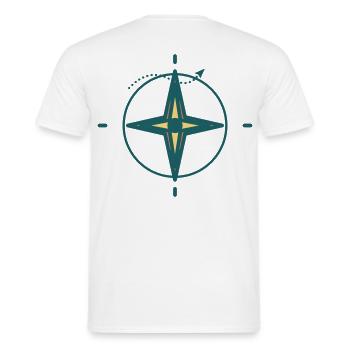 Nordstern Kompass Grafik - Männer T-Shirt - Weiß - Hinten - AI Model Male 178 dark (178cm)