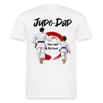 Judo Dad mit Sohn - Männer T-Shirt - Weiß - Hinten - AI Model Male 178 dark (178cm)