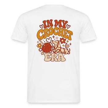 In My Crochet Era Dachshund - Männer T-Shirt - Weiß - Hinten - AI Model Male 178 dark (178cm)