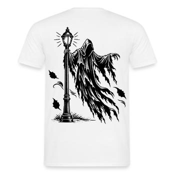 Grim Reaper Street Lamp Tattoo Flash - Männer T-Shirt - Weiß - Hinten - AI Model Male 178 dark (178cm)