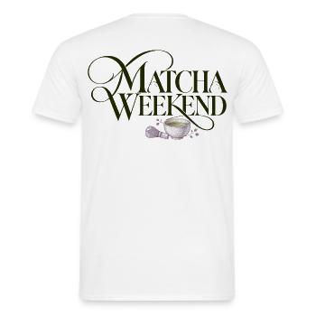 Matcha Wochenende Matcha Weekend Design - Männer T-Shirt - Weiß - Hinten - AI Model Male 178 dark (178cm)