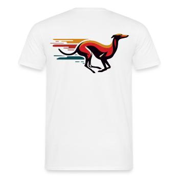 Galgo-Logo Nr12 - Männer T-Shirt - Weiß - Hinten - AI Model Male 178 dark (178cm)
