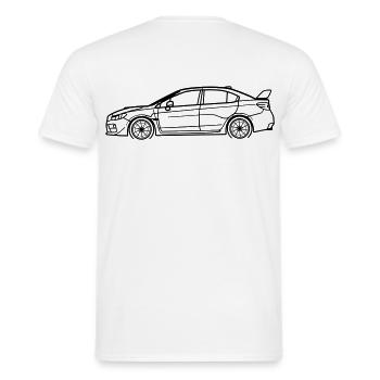 WRX Line Silhouette – Turbo Rally Art - Männer T-Shirt - Weiß - Hinten - AI Model Male 178 dark (178cm)