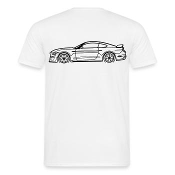 GT500 Line Silhouette – Muscle Performance Art - Männer T-Shirt - Weiß - Hinten - AI Model Male 178 dark (178cm)