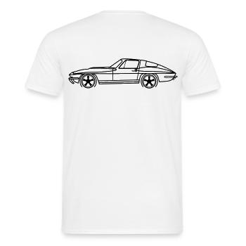 C2 Line Silhouette – Retro Muscle Art - Männer T-Shirt - Weiß - Hinten - AI Model Male 178 dark (178cm)
