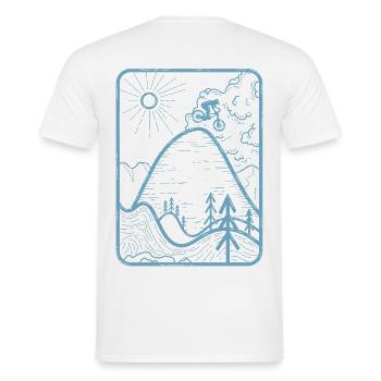 Lever de soleil sur les sommets des montagnes T-Shirt Design - T-shirt homme - blanc - Dos - AI Model Male 178 dark (178cm)