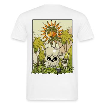 Crâne volcanique avec couronne de soleil - T-shirt homme - blanc - Dos - AI Model Male 178 dark (178cm)