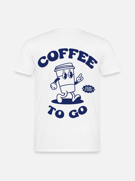 Coffee To Go Illustration Retro Back Logo 2023 - Men's T-Shirt - white