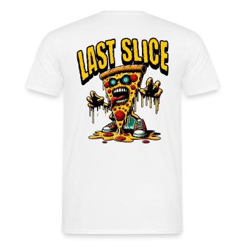 Last Slice - Men's T-Shirt - white - Back - AI Model Male 178 dark (178cm)