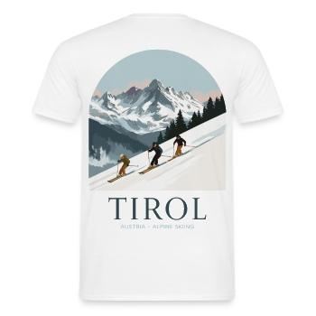 Tirol Austria Alpine Skiing - Männer T-Shirt - Weiß - Hinten - AI Model Male 178 dark (178cm)