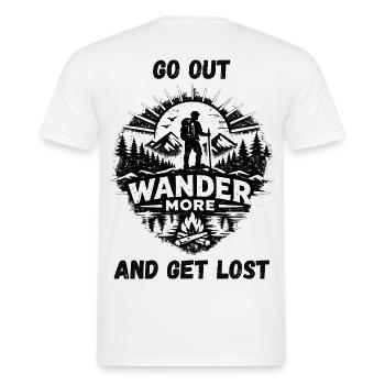 Wander More Backprint - Männer T-Shirt - Weiß - Hinten - AI Model Male 178 dark (178cm)