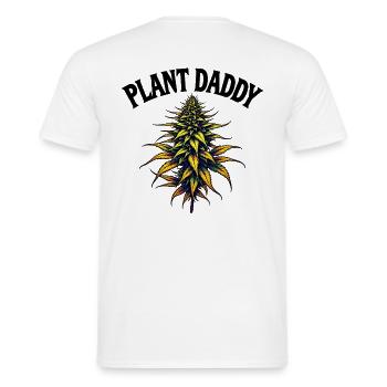 PLANT DADDY - Cannabis Streetwear Look - Men's T-Shirt - white - Back - AI Model Male 178 dark (178cm)