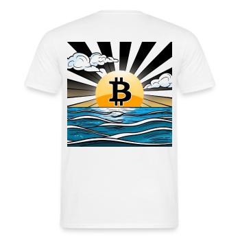 Crépuscule du Bitcoin - T-shirt homme - blanc - Dos - AI Model Male 178 dark (178cm)