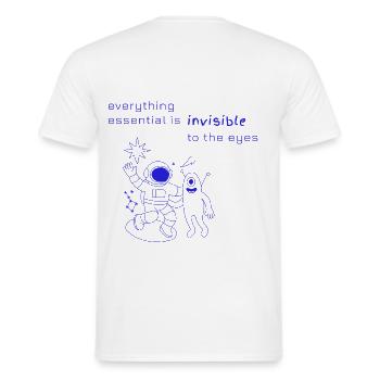 everything essential is invisible to the eyes V1 - Männer T-Shirt - Weiß - Hinten - AI Model Male 178 dark (178cm)