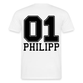 Philipp name first name - Men's T-Shirt - white - Back - AI Model Male 178 dark (178cm)