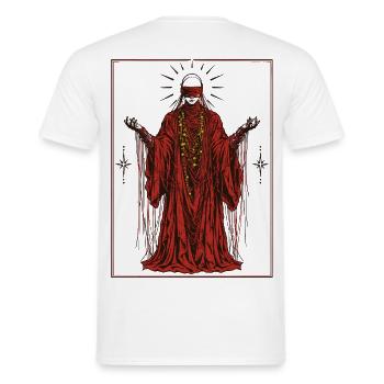 Dark Red Priestess Mystical Gothic - Männer T-Shirt - Weiß - Hinten - AI Model Male 178 dark (178cm)