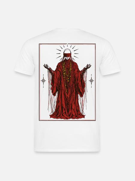 Dark Red Priestess Mystical Gothic - Männer T-Shirt - Weiß