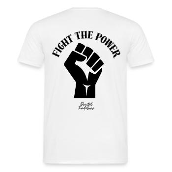 fight the power - T-shirt homme - blanc - Dos - AI Model Male 178 dark (178cm)