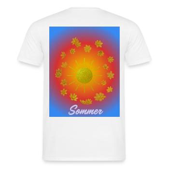 Sommer Sonne Glitzerblumen Muster - Männer T-Shirt - Weiß - Hinten - AI Model Male 178 dark (178cm)