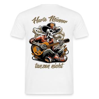 Harte Männer, tanzen nicht - Männer T-Shirt - Weiß - Hinten - AI Model Male 178 dark (178cm)