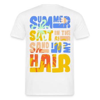 Conception de sable et de mer en été - T-shirt homme - blanc - Dos - AI Model Male 178 dark (178cm)