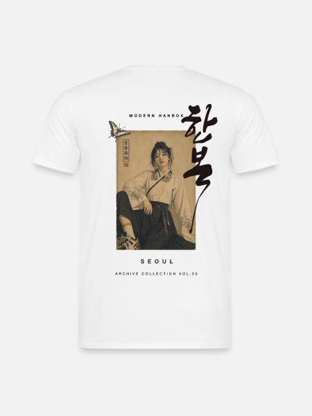 Vintage Hanbok Art & Korean Calligraphy - Männer T-Shirt - Weiß
