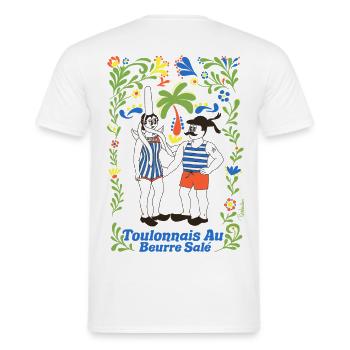 Toulonnais mit gesalzener Butter - Männer T-Shirt - Weiß - Hinten - AI Model Male 178 dark (178cm)
