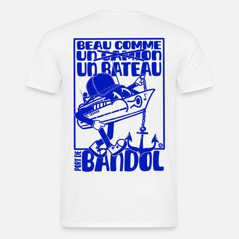 Retro Mittelmeer Bandol Boot Maskottchen - Männer T-Shirt - Weiß