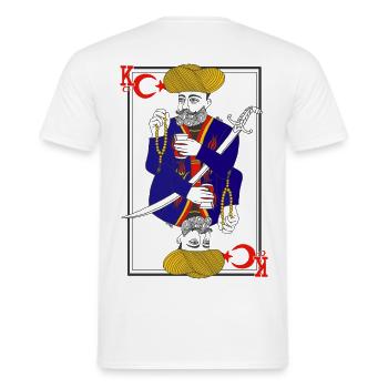 Carte à Jouer de la Tradition Turque - T-shirt homme - blanc - Dos - AI Model Male 178 dark (178cm)