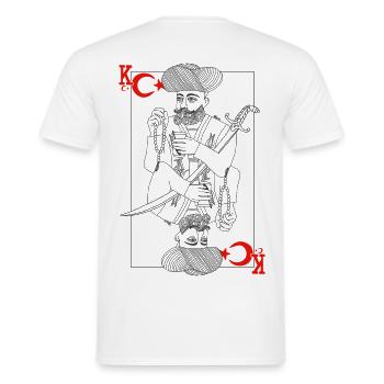 Türkiye Minmalistischer Schwertkönig Tarot - Männer T-Shirt - Weiß - Hinten - AI Model Male 178 dark (178cm)
