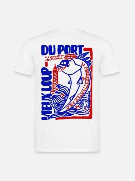 Vieux Marin du Port Rouge und Bleu Nautique - Männer T-Shirt - Weiß