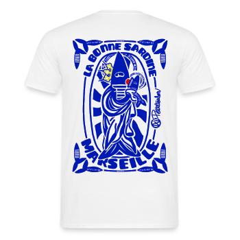 Sainte Bonne Sardine Marseille - T-shirt homme - blanc - Dos - AI Model Male 178 dark (178cm)