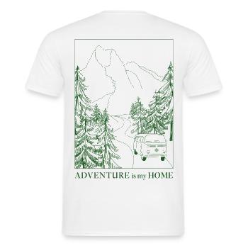 Volkswagen VW Camper L'Aventure Est Ma Maison - T-shirt homme - blanc - Dos - AI Model Male 178 dark (178cm)
