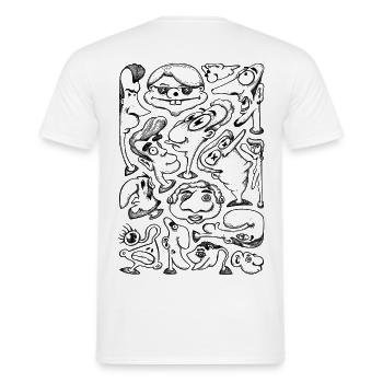 Cartoon Faces - Men's T-Shirt - white - Back - AI Model Male 178 dark (178cm)