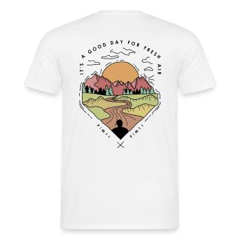 Montagnes - air frais - T-shirt homme - blanc - Dos - AI Model Male 178 dark (178cm)
