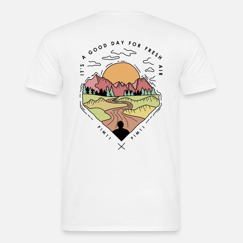 Mountains - fresh air - Männer T-Shirt - Weiß