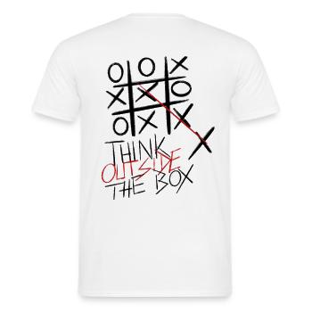 Think outside the box - Männer T-Shirt - Weiß - Hinten - AI Model Male 178 dark (178cm)