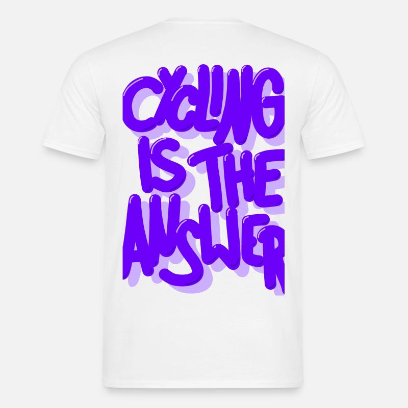 Cycling is the answer lila - Männer T-Shirt - Weiß