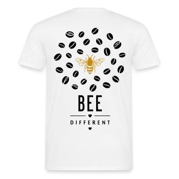Goldene Biene auf Schwarz - Männer T-Shirt - Weiß - Hinten - AI Model Male 178 dark (178cm)