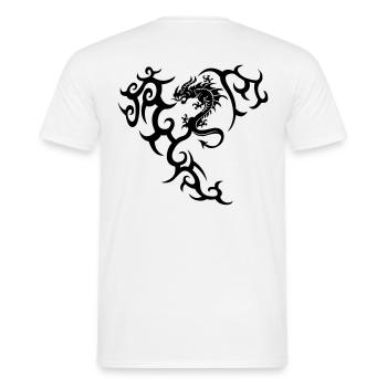 Dragon dragon tribal - T-shirt homme - blanc - Dos - AI Model Male 178 dark (178cm)