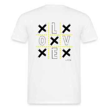 love Black yellow - T-shirt homme - blanc - Dos - AI Model Male 178 dark (178cm)
