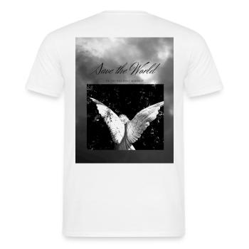 Save the World - Männer T-Shirt - Weiß - Hinten - AI Model Male 178 dark (178cm)