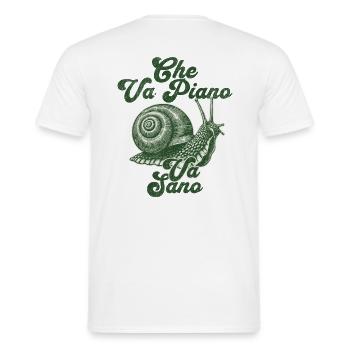 Che va piano va sano - Men's T-Shirt - white - Back - AI Model Male 178 dark (178cm)