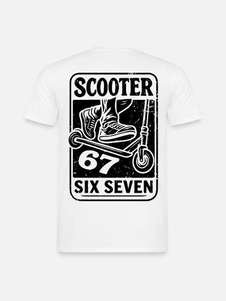 Backprint | Freestyle-Scooter Tretroller 67s - Männer T-Shirt - Weiß